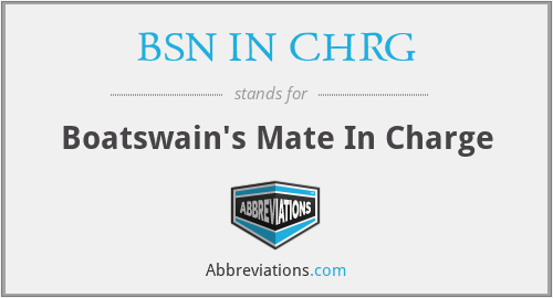 What does BSN IN CHRG stand for?